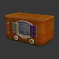 Vintage Electronic Radio With Wooden Case And Retro Dial Knobs 3d model