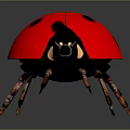 Realistic Ladybug Flying Insect With Red Shell Black Spots On Gray Background 3d model