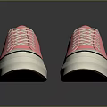 Pink Canvas Sneakers with White Laces and White Sole and Logo on the Upper