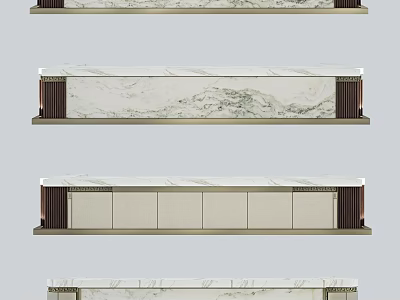 Elegant Modern Reception Desk With Marble Countertop And Decorative Columns 3d model