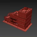 Detached Villa Red Brick Exterior Multi Story Design With Window Details Roof Equipment And Greenery
