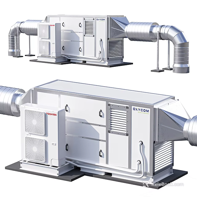 Industrial GLYCOA Air Handling Units With Ventilation Duct Connections And Heavy Duty Design 3d model 