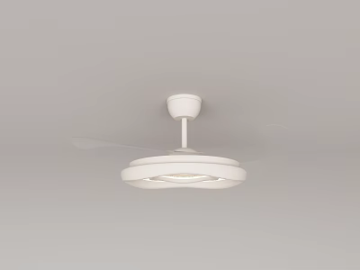 Modern Minimalist White Pendant Light with Round Design Mounted on Gray Ceiling 3d model