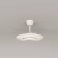 Modern Minimalist White Pendant Light with Round Design Mounted on Gray Ceiling 3d model