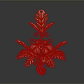 Golden Plant Inspired Decoration With Curled Vines Leaves And Fruits