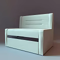 Modern White Upholstered Single Sofa With Stitched Backrest And Storage Drawer 3d model