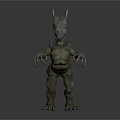 Green Dragon Like Mythical Creature Model With Yellow Eyes And Glowing Back Spots