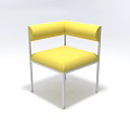 Modern Yellow Single Sofa With Metal Frame Armrests And Comfortable Upholstery Design