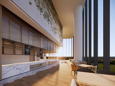 Modern Hall Hotel Space Hotel Lobby 3d model