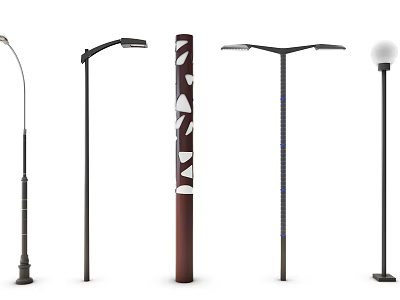 Outdoor Lights Featuring Various Stylish Designs For Garden And Street Lighting 3d model