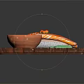Salmon Sushi Pieces On Wooden Tray With Soy Sauce Bowl And Green Garnish