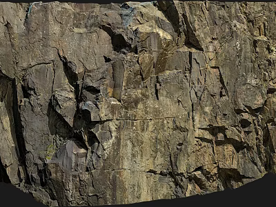 Natural Rock Texture In Garden Landscape With Rugged Stone Formation Design 3d model