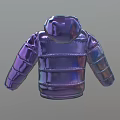 Shiny Purple Puffer Jacket with Hooded Design and Quilted Fashionable Winter Outerwear