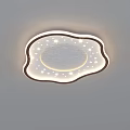 Modern Elegant Ceiling Light With Petal Shaped Frame And Starry Dots Design 3d model