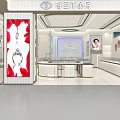 Modern Elegant Jewelry Store Interior With Polished Display Counters And Bright Ceiling Lighting 3d model