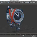 Smart Machine Mechanical Clock Design With Red Silver Structure Black Dial And Connected Tubes
