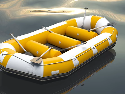 Rubber Boat Kayak Inflatable Boat Inflatable Boat Rescue Boat Small Boat Oar Boat 3d model