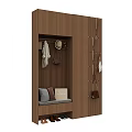 Modern Minimalist Wooden Shoe Cabinet With Coat Hanger Seating Bench And Shoe Storage Design