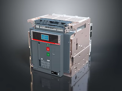 Modern Computer Server Unit With Metal Casing Digital Display And Control Buttons 3d model