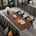 Modern Desk Computer Desk Large Board Table Horizontal Hall Table 3d model