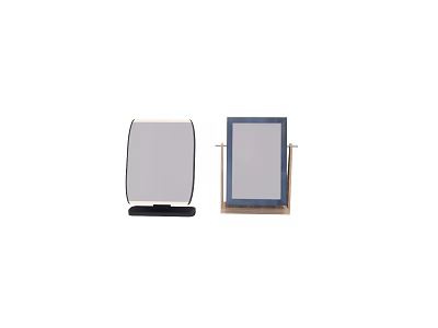 Two Table Mirrors With Black And Wooden Stand Designs For Home 3d model