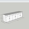 Practical Storage Cabinet Unit With Multiple Doors Drawers 210cm Width And Flat Top For Organized Storage