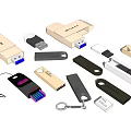 Mobile Digital USB Flash Drives With Various Designs Metal Casing And Colors 3d model