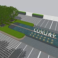 Garden Decorative Feature With Green Plants Lit Lights And MUMIAN Sign On Paved Ground