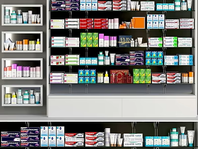 Commercial Retail Shelving Units With Multiple Shelves For Product Display In Store 3d model