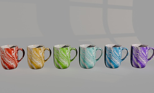 Modern colorful rhyme mug 3d model