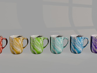 Modern colorful rhyme mug 3d model