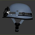 Blue Tactical Weapon Accessory With Protective Helmet And Goggles Design 3d model