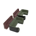 Green Corner Sofa And Burgundy Bench Sofa With Velvet Upholstery And Wooden Frame