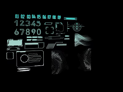 Modern decorative lamp technology line digital 3d model