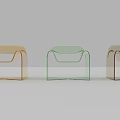 Modern Acrylic Transparent Orange And Green Single Sofa With Minimalist Design