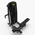 Black Strength Training Fitness Machine with Adjustable Seat Backrest and Footplate for Leg Workout