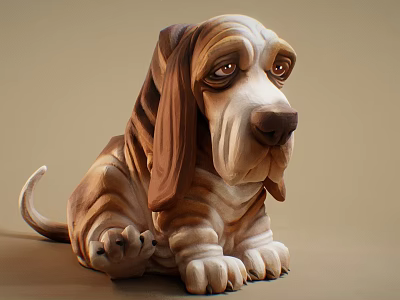 Modern Dog Shar Pei Dog 3d model