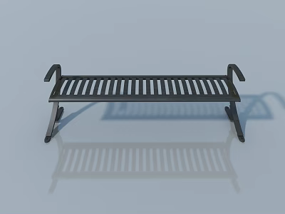 Black Metal Swing Door With Striped Panel And Smooth Reflective Surface 3d model