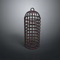 Cylindrical Metal Birdcage With Grid Structure And Hanging Hook For Household Use
