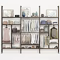 Neatly Organized Closet With Hanging Folded Clothes Bags Shoes And Decorative Items