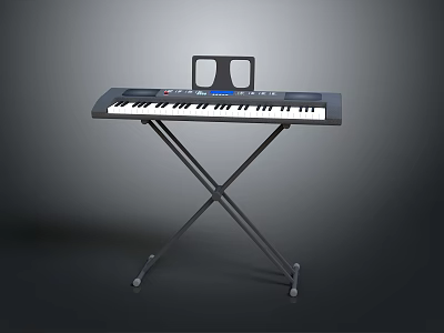 Portable Electronic Keyboard With Sturdy Adjustable Stand And Digital Musical Keys 3d model
