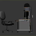 Modern Home Office Desk With Ergonomic Chair Dual Monitors Printer And Rug