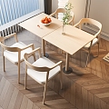 Fast Food Dining Table Milk Tea Table Chair Nordic Dining Table Chair 3d model