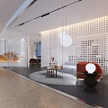 Modern Public Office Space With Open Layout Comfortable Seating Green Plants And Wall Art Decor