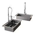Modern Stainless Steel Kitchen Sink With Pull Out Faucet For Home Use
