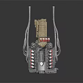 Detailed Industrial Engine Equipment Model Featuring Cylinders Cables Pipes And Yellow Components
