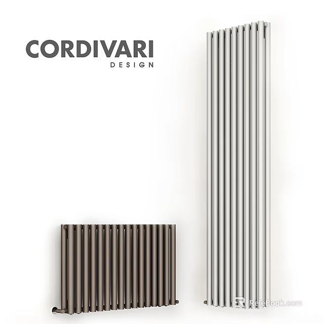 Dark Brown And Silver Metal Strips Decorative Hardware Tools For Modern Interior Design 3d model 
