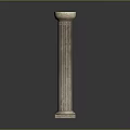 Classical Fluted Stone Column with Pedestal and Architectural Capital Design