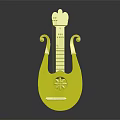 Pink Pipa Musical Instrument With Floral Decorations Curved Headstock And Strings Design