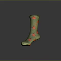 Water Transport Vehicle Patterned Green Socks With Red Designs On Dark Background